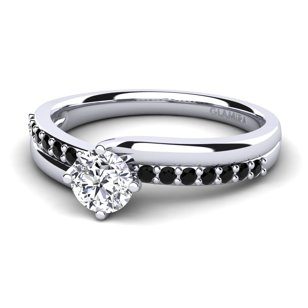 18k Oro Blanco Diamante Anillo de compromiso Lia 0.5crt