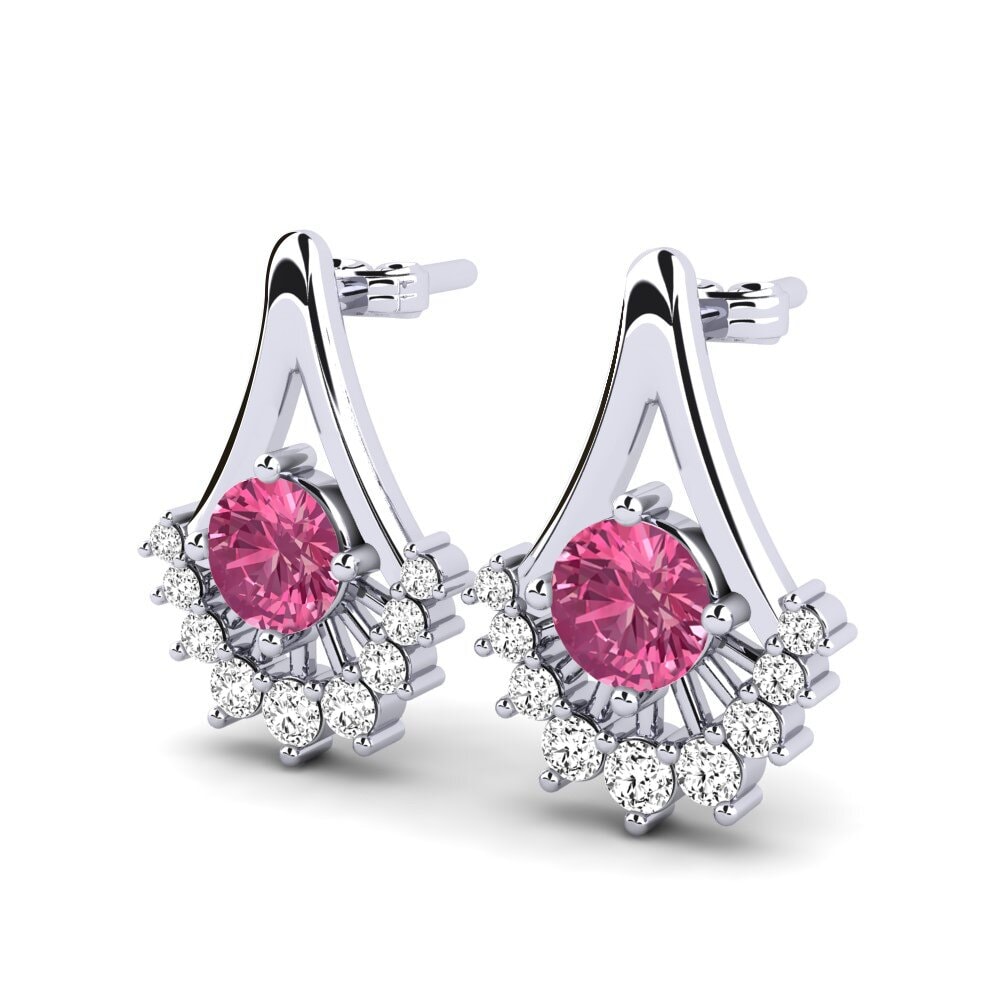 Đá Tourmaline Hồng / Bích tỷ Bông tai nữ Lea
