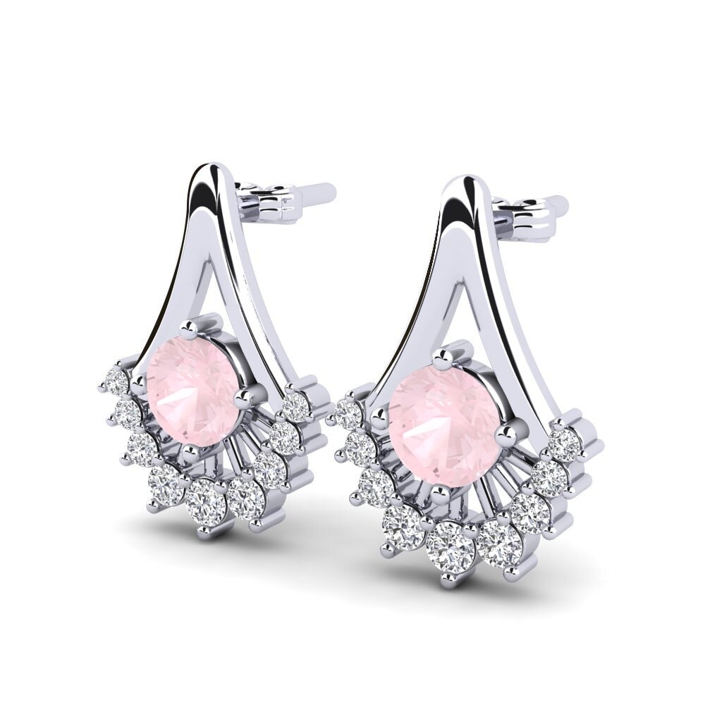 Quartz Rose Boucle d'oreille femme Lea