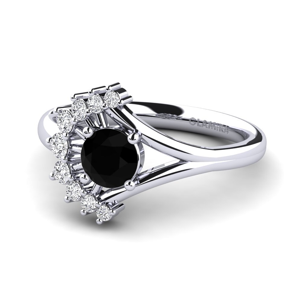 Black Diamond Engagement Ring Lea