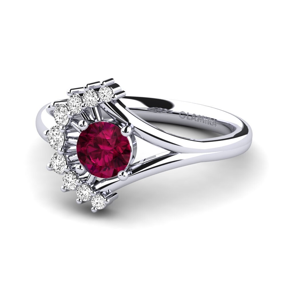 Đá Rhodolite Nhẫn đính hôn Lea