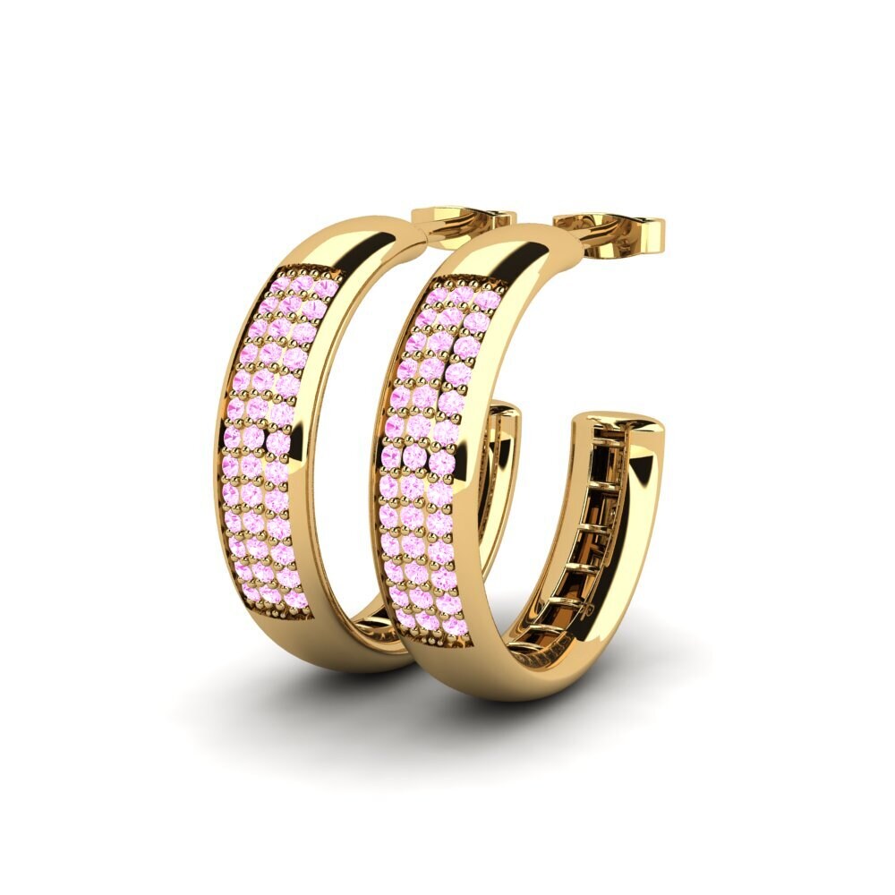 Safira Rosa Brincos Feminino Leahy