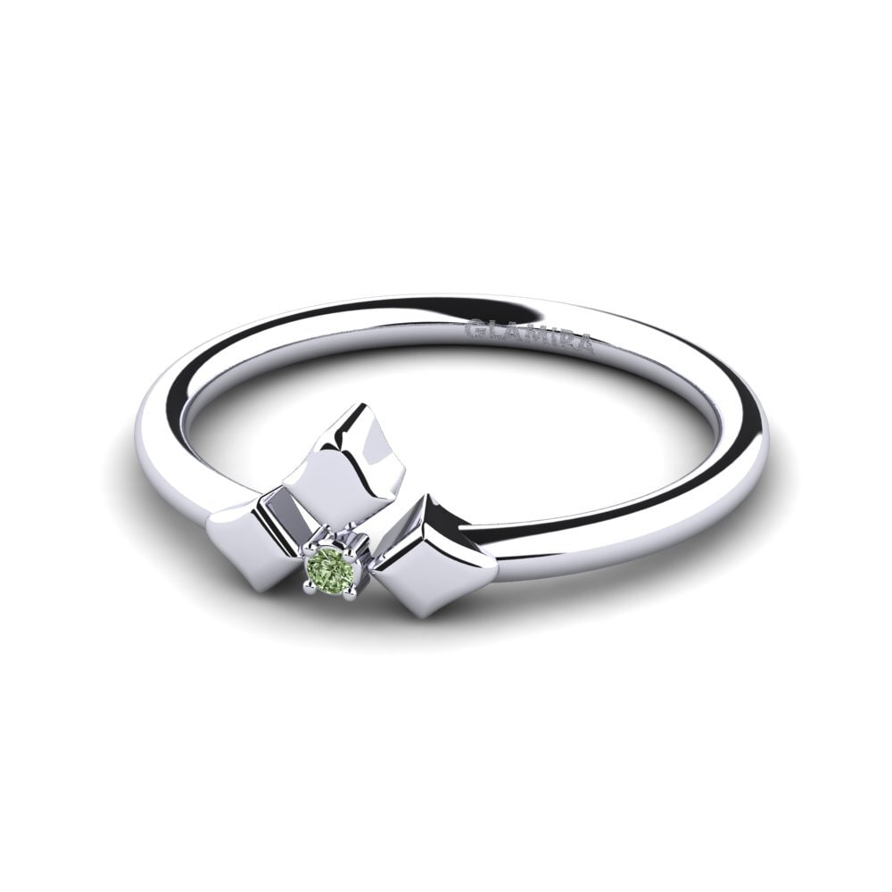 Diamante Verde Anillo Leaton