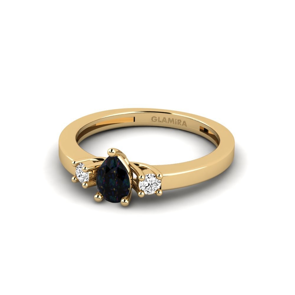 Opalo Negro Anillo Lecannet