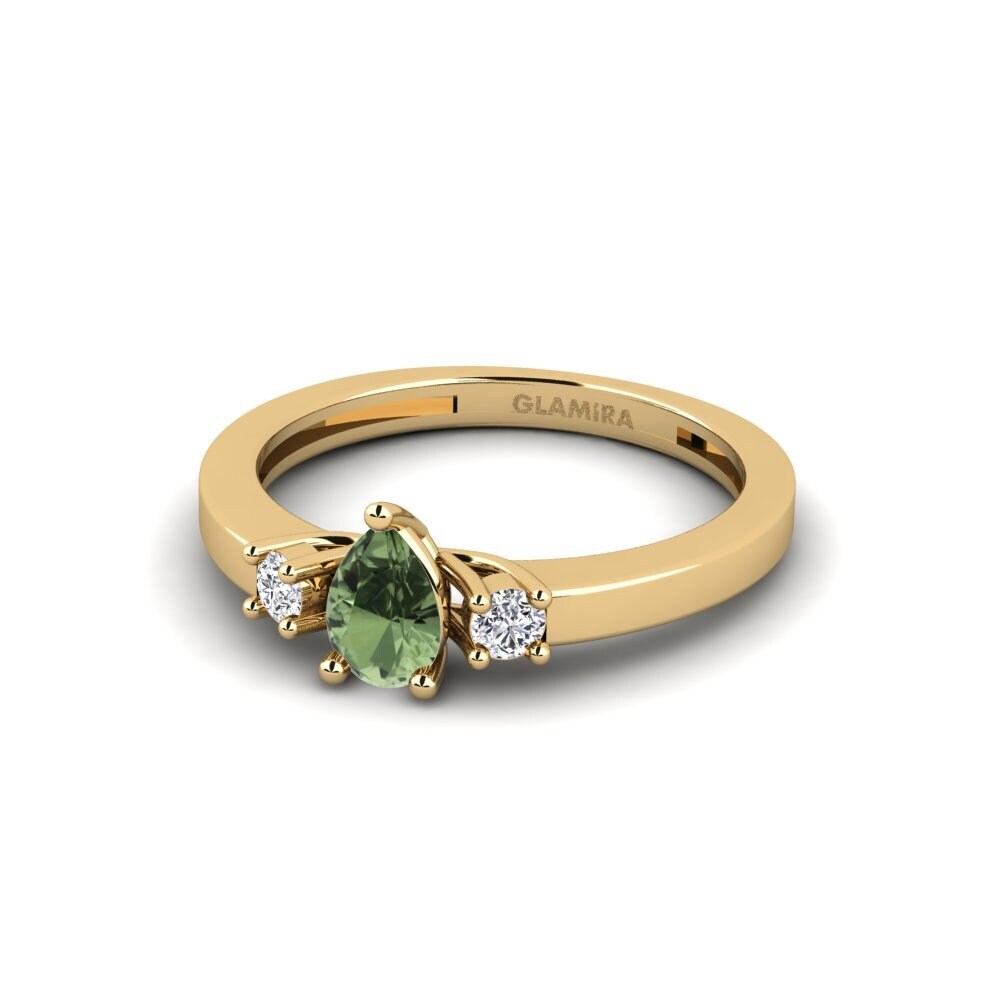 Pear Green Sapphire Ring Lecannet