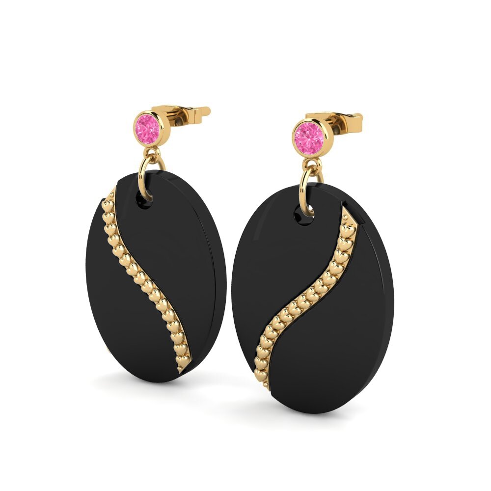 Safira Rosa Brincos Feminino Lecias