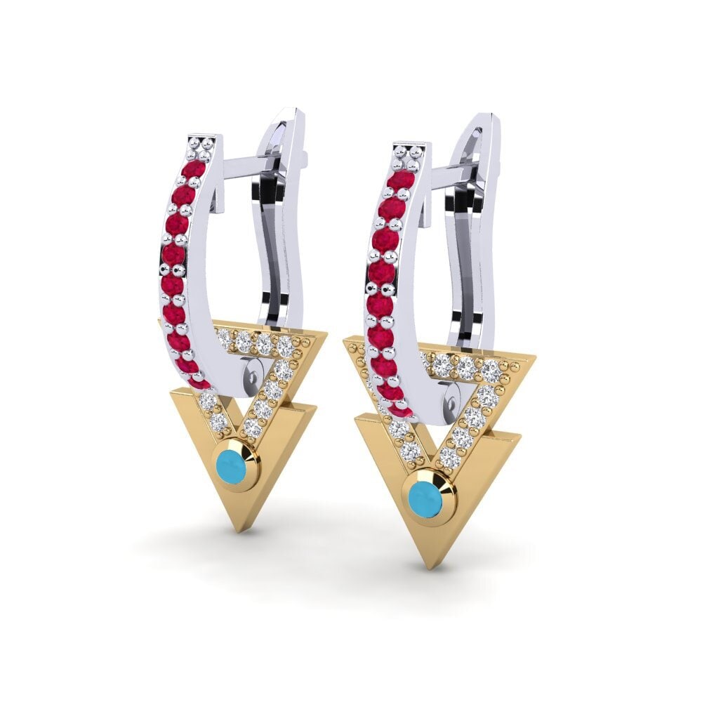 14k Oro Blanco & Amarillo Pendiente de mujer Legislation