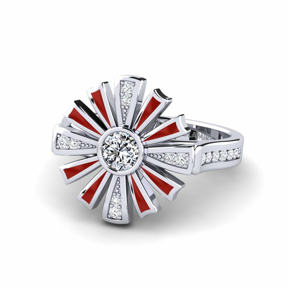 Bagues de fiançailles Argent Blanc Floral