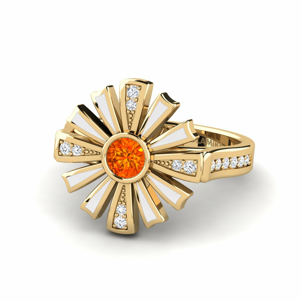 Bagues Saphir orange Floral