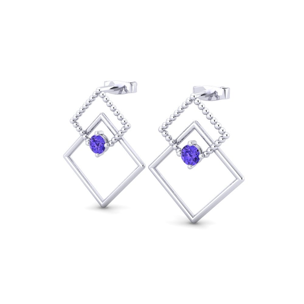 925 은 탄자나이트 여성 귀걸이 Legno