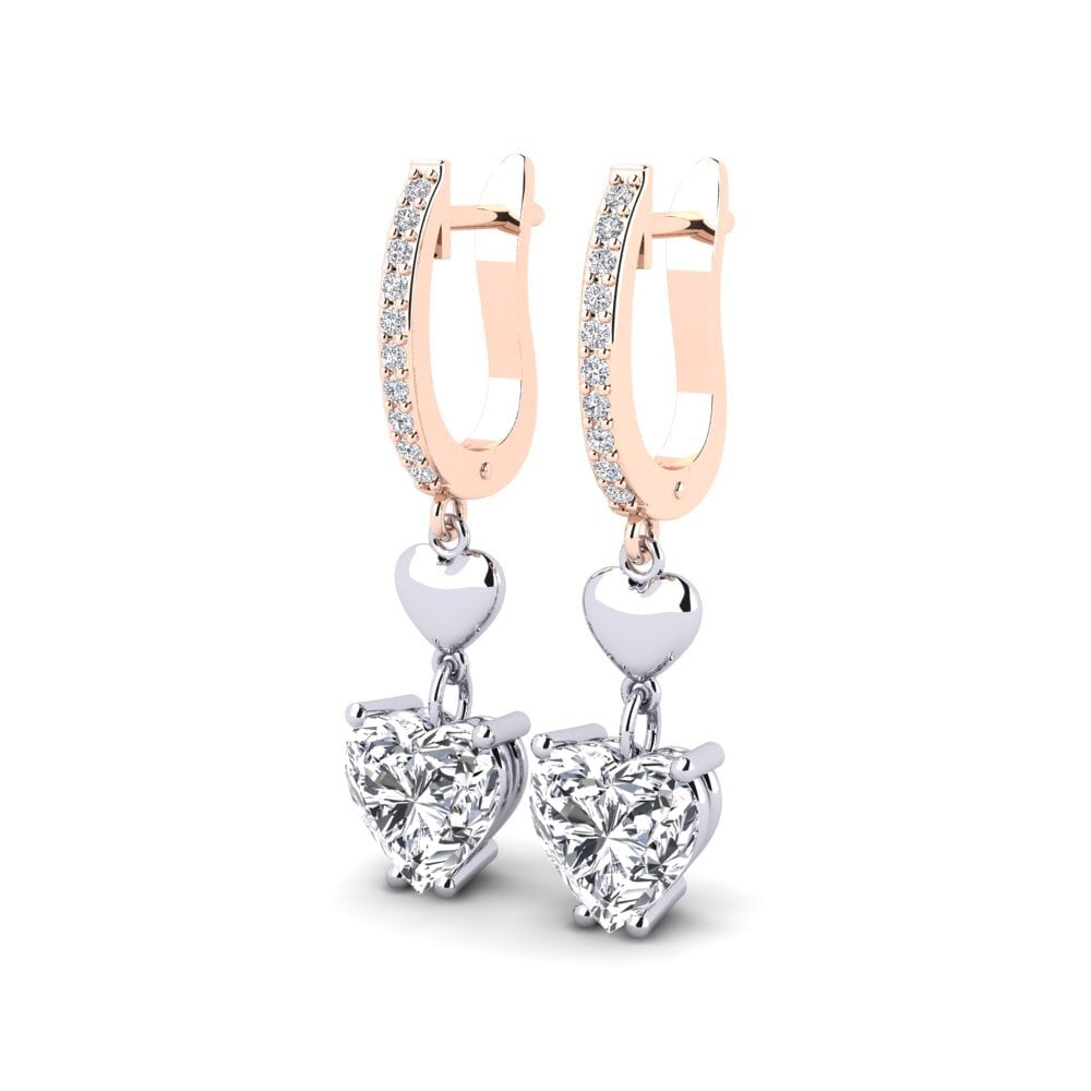 18ct White & Rose Gold Women's Earring Lelio