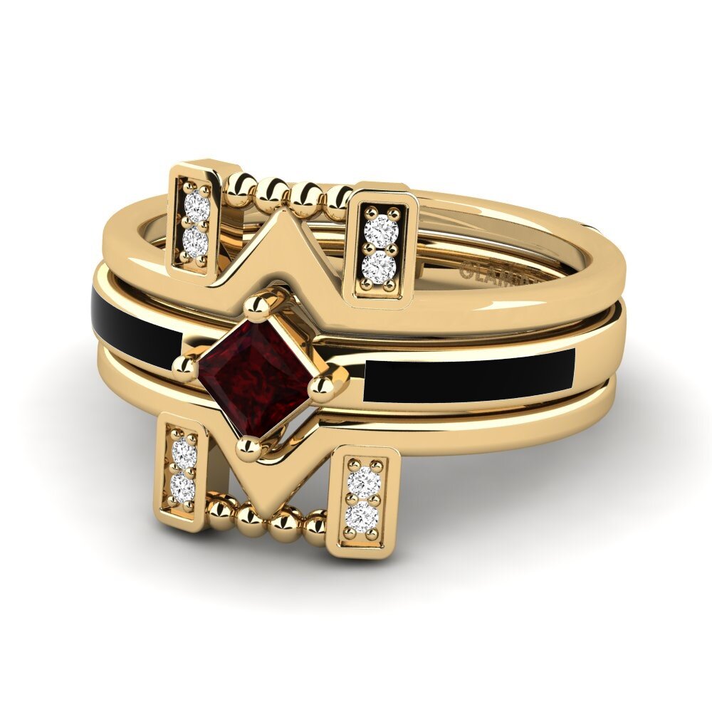 Granat Ring Lemealda SET