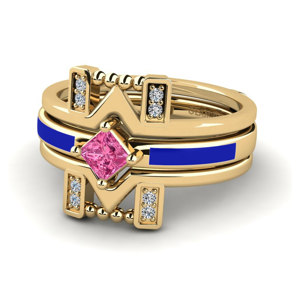 Tourmaline Rose Bague Lemealda SET