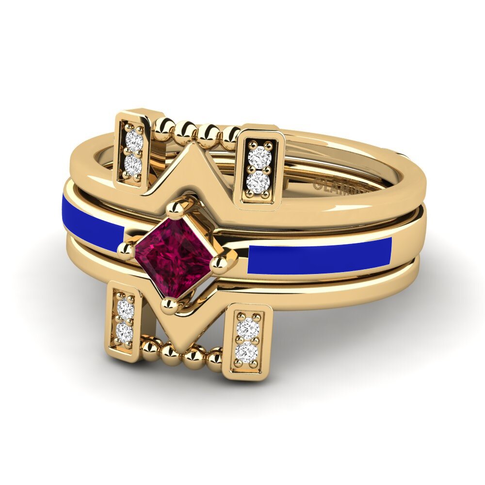 Rhodolit-Granat Ring Lemealda SET
