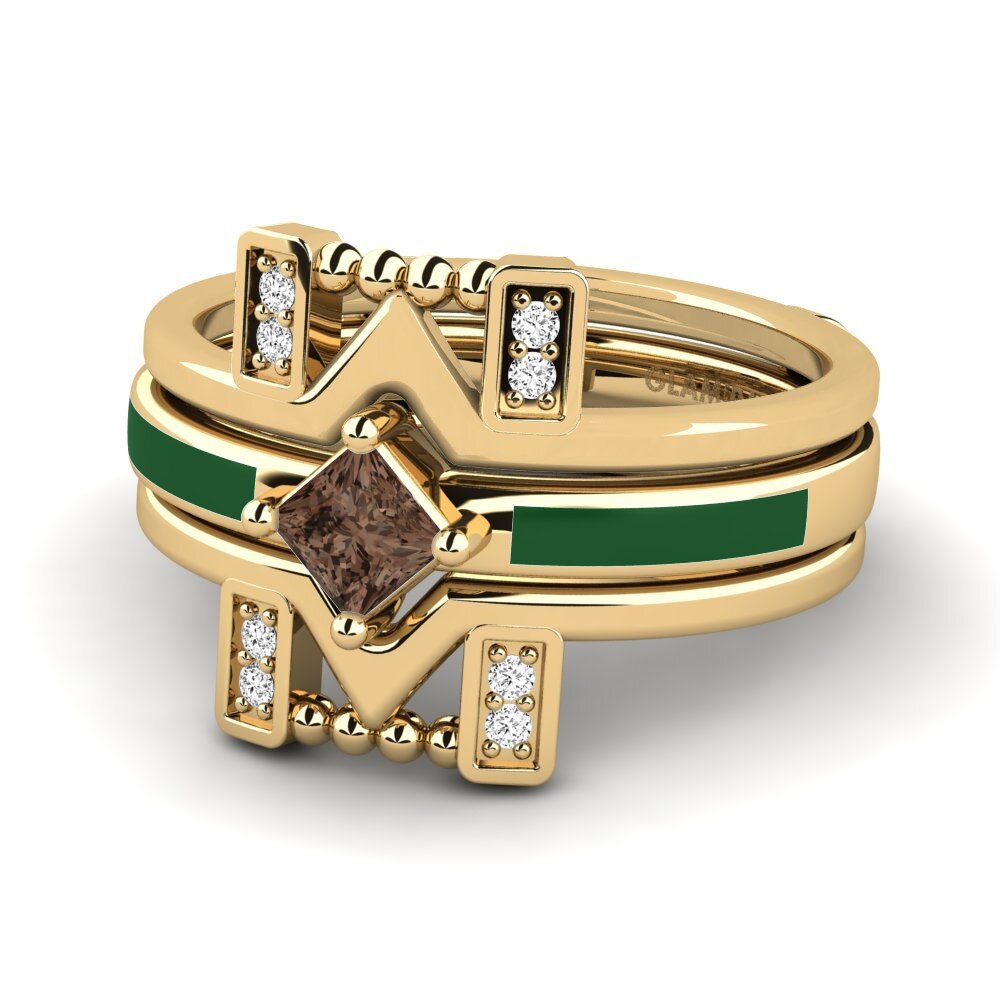 Rauchquarz Ring Lemealda SET