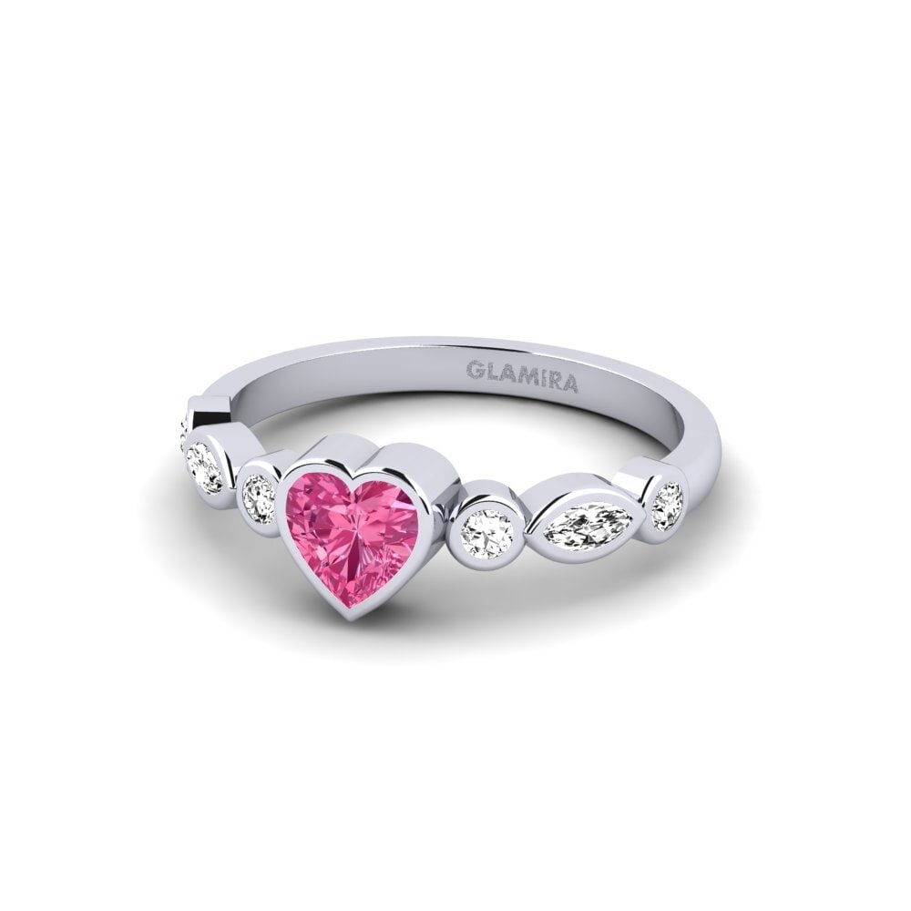 Cuore Tormalina Rosa Anello Lemoule