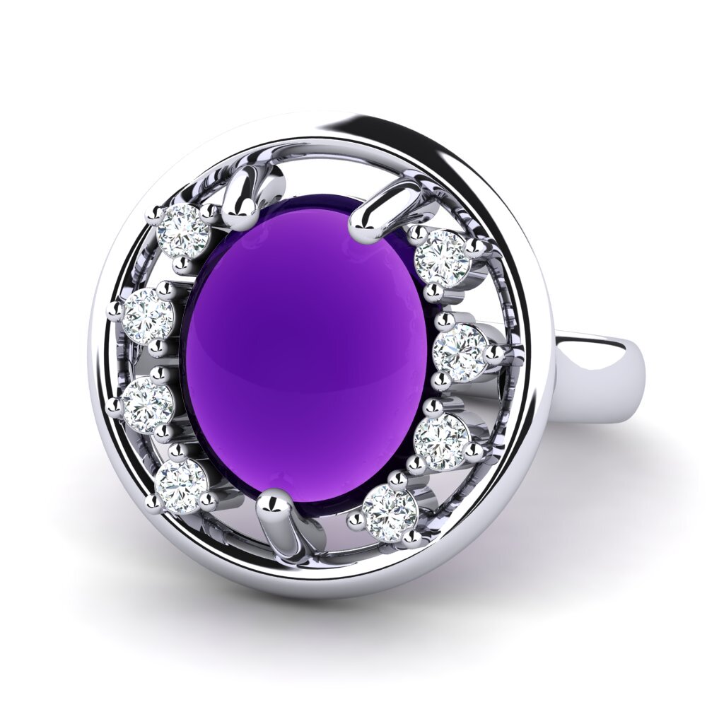 Cabochon Ametista Anel Lenneris