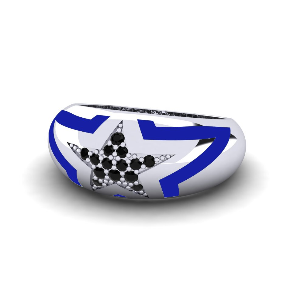 Black Diamond Pinky Ring Leocadia
