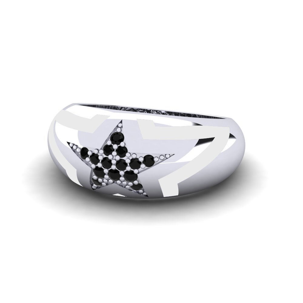 Schwarzer Diamant Pinker Ring Leocadia