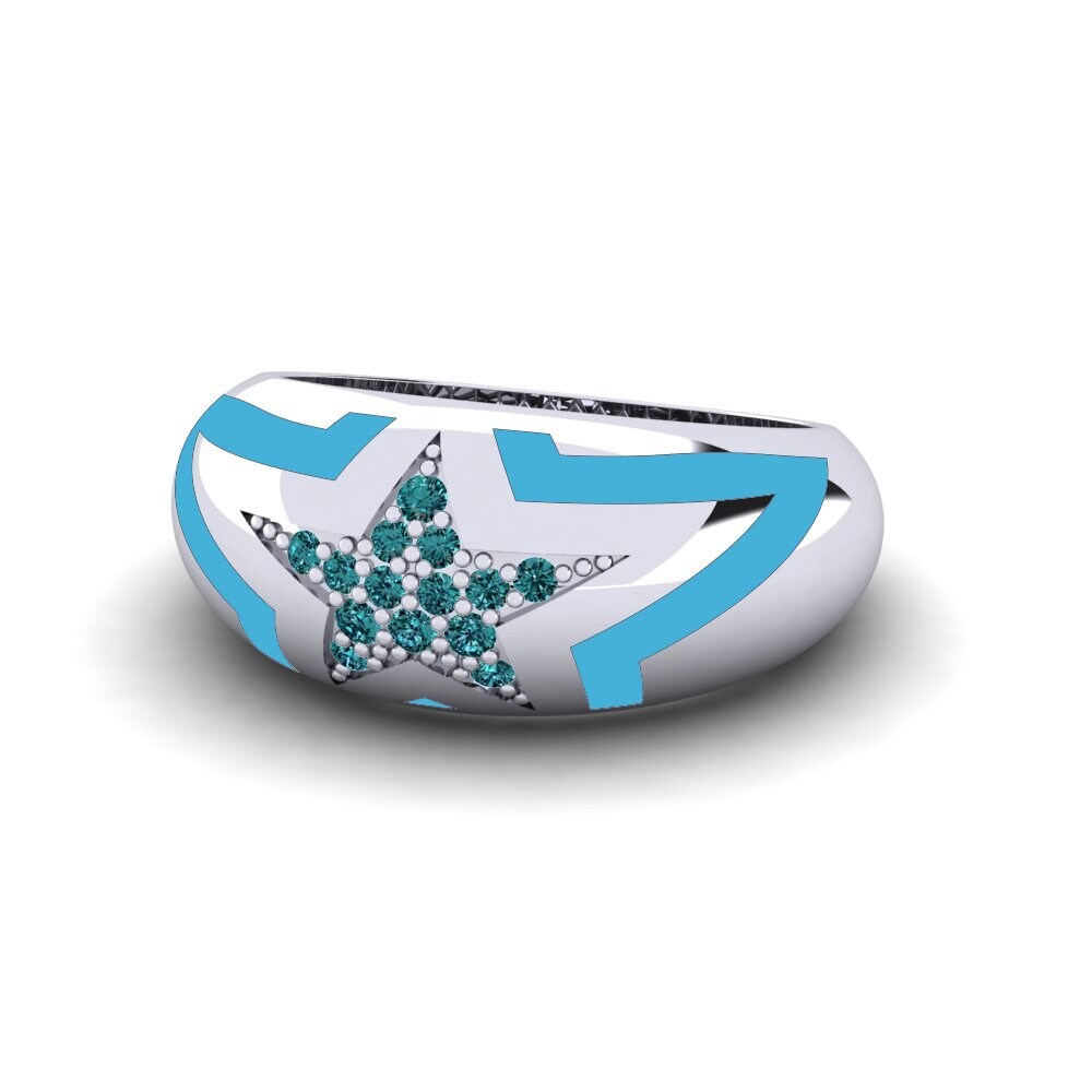 Blauer Diamant Pinker Ring Leocadia