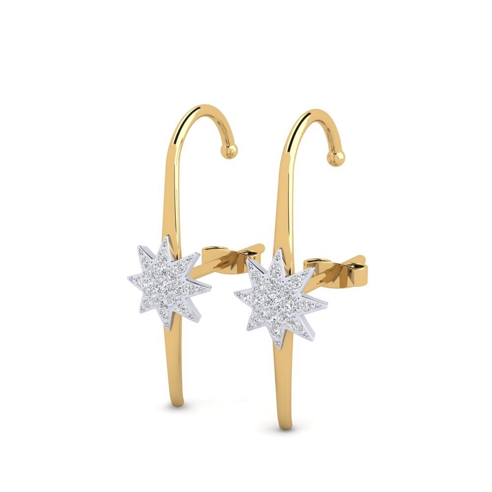 14k Oro Amarillo/Blanco Pendiente de mujer Leola