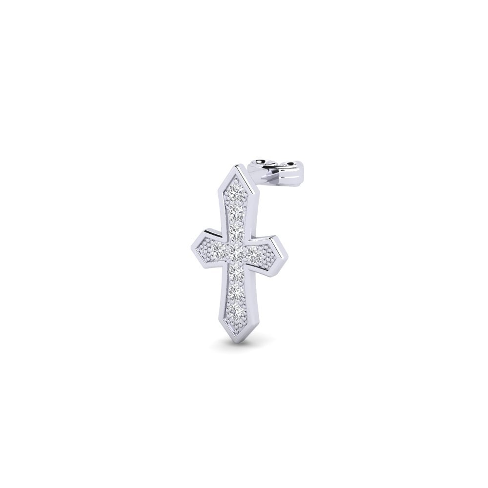 750 Bílé zlato Diamant Brilliant Pánské náušnice Leonider