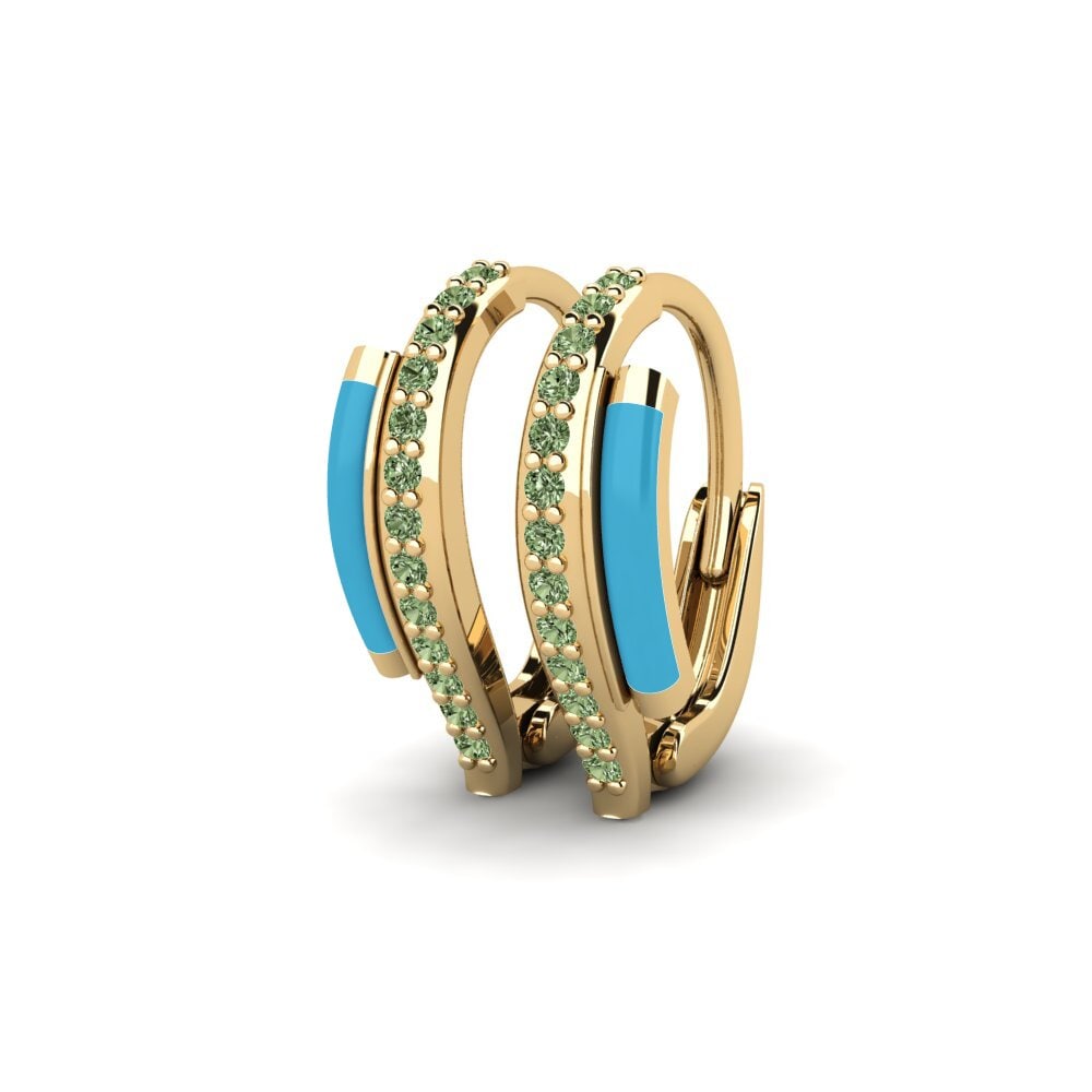 Diamante Verde Brincos Feminino Leros