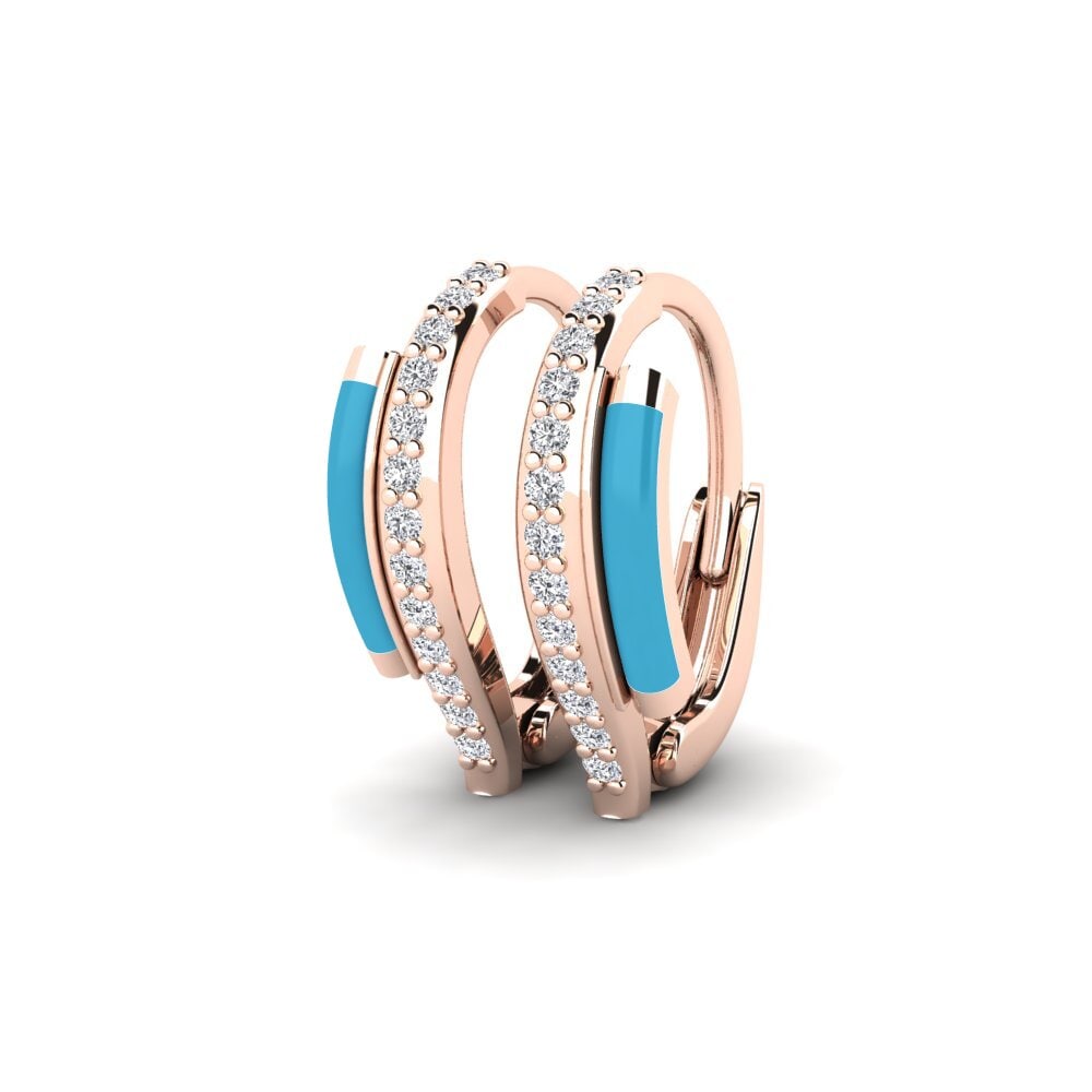 14k Oro Rosa Pendiente de mujer Leros
