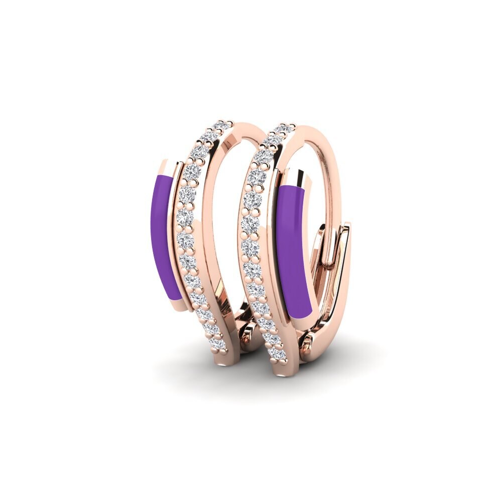 14k Oro Rosa Pendiente de mujer Leros
