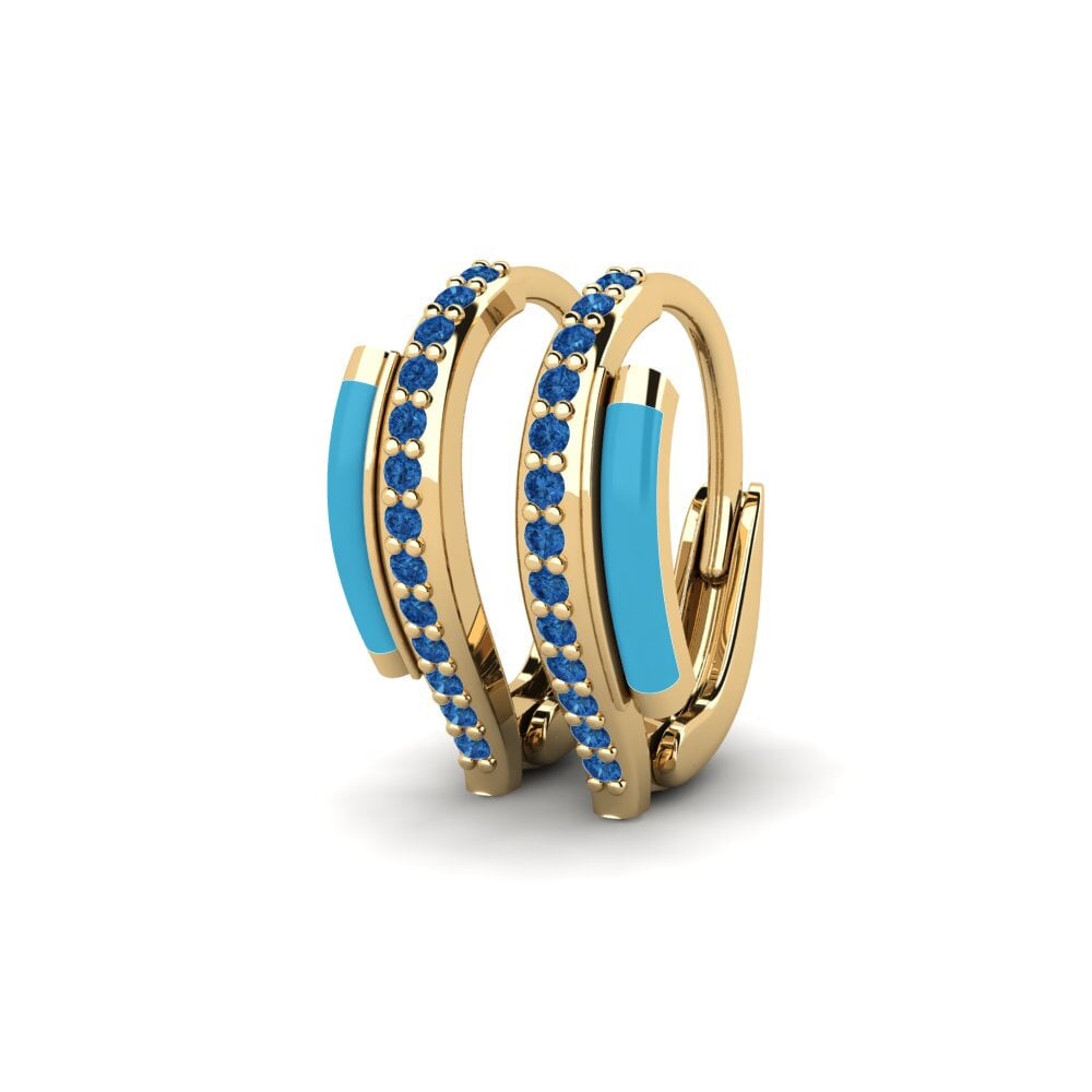 sapphire-zirconia ต่างหู Leros