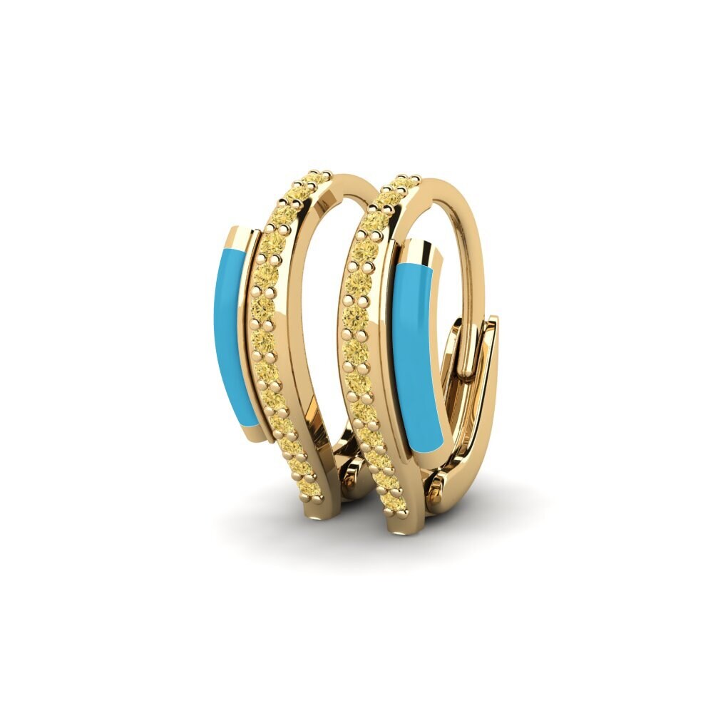 Diamant Jaune Boucle d'oreille femme Leros