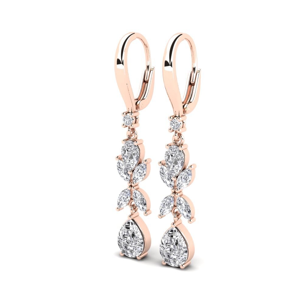 14k Oro Rosa Pera Pendiente de mujer Leroy