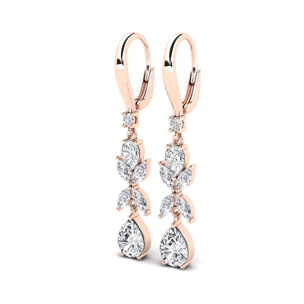 14k Oro Rosa Circón Blanco Pendiente de mujer Leroy
