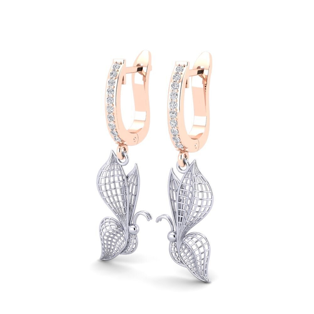 18ct White & Rose Gold Diamond Women's Earring Lesha