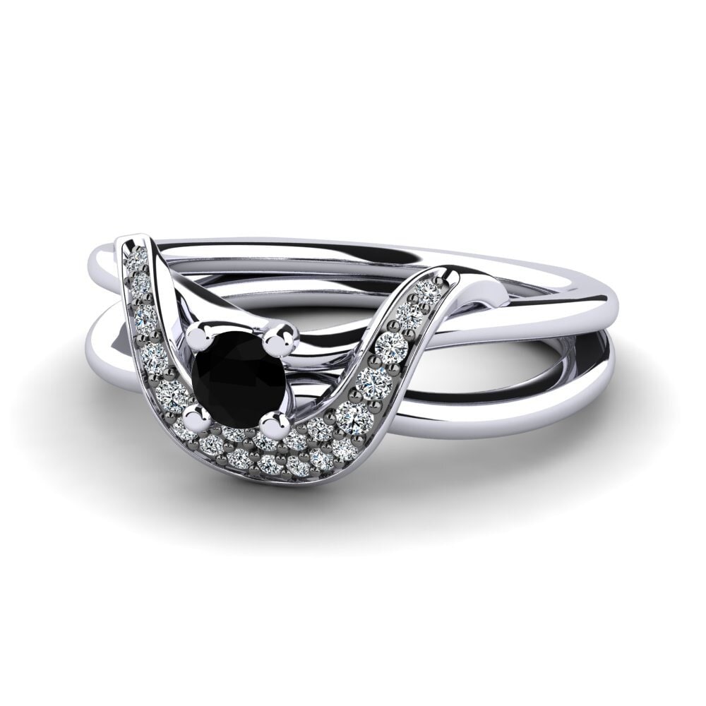 Black Diamond Engagement Ring Lesia 0.16 crt