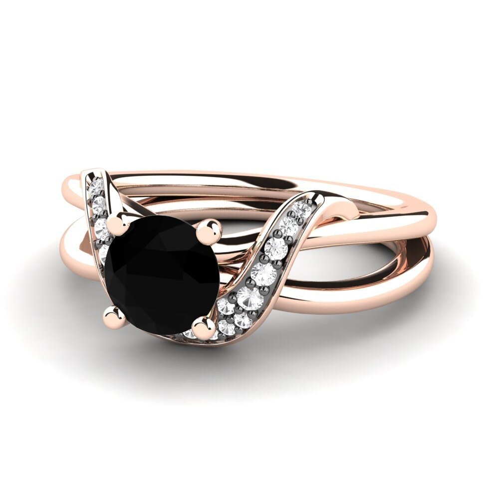 Black Diamond Engagement Ring Lesia 0.8 crt