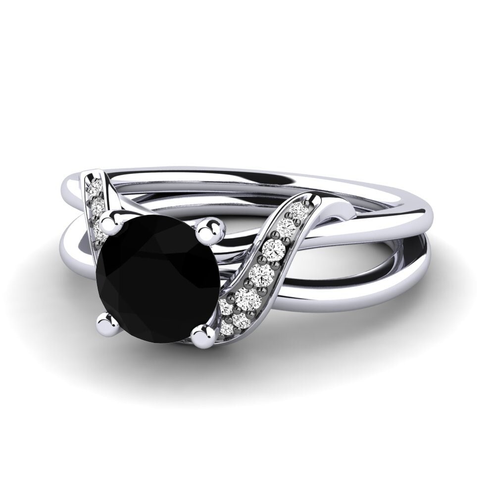 Ônix Negro Anel de Noivado Lesia 1.0 crt