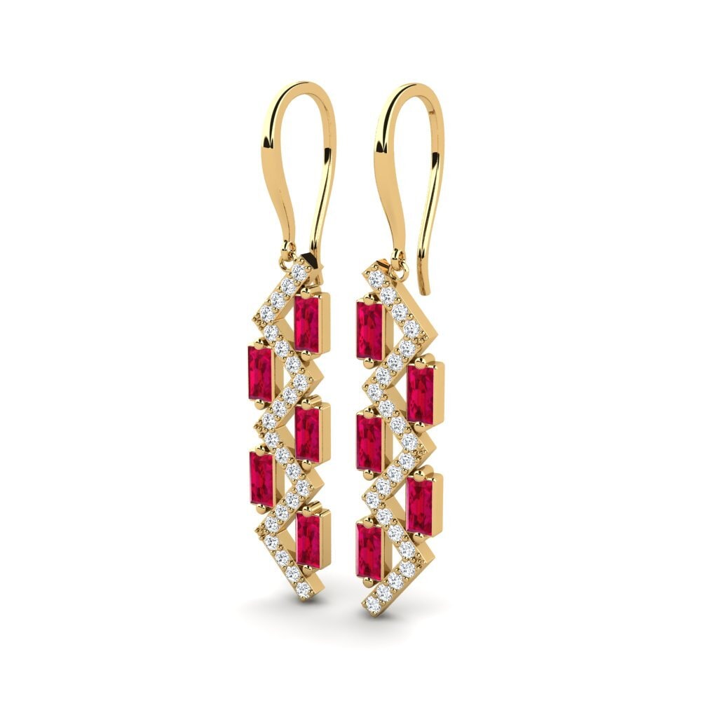 Đá Ruby / Hồng Ngọc Bông tai nữ Letitial