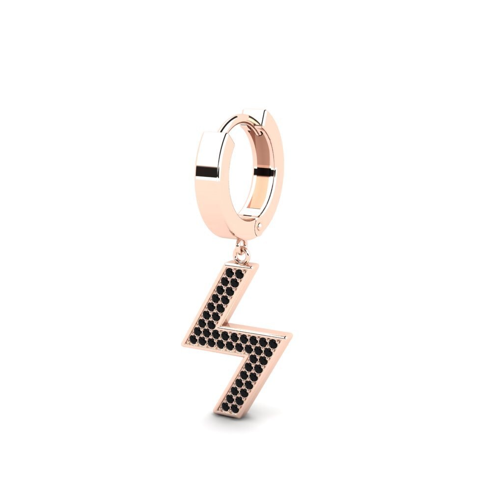 14k Oro Rosa Zafiro negro Pendiente para hombre Letrassa