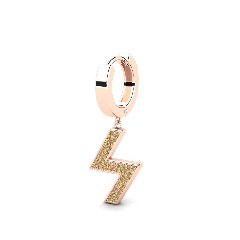 9ct Rose Gold Brown Diamond Men's Earring Letrassa