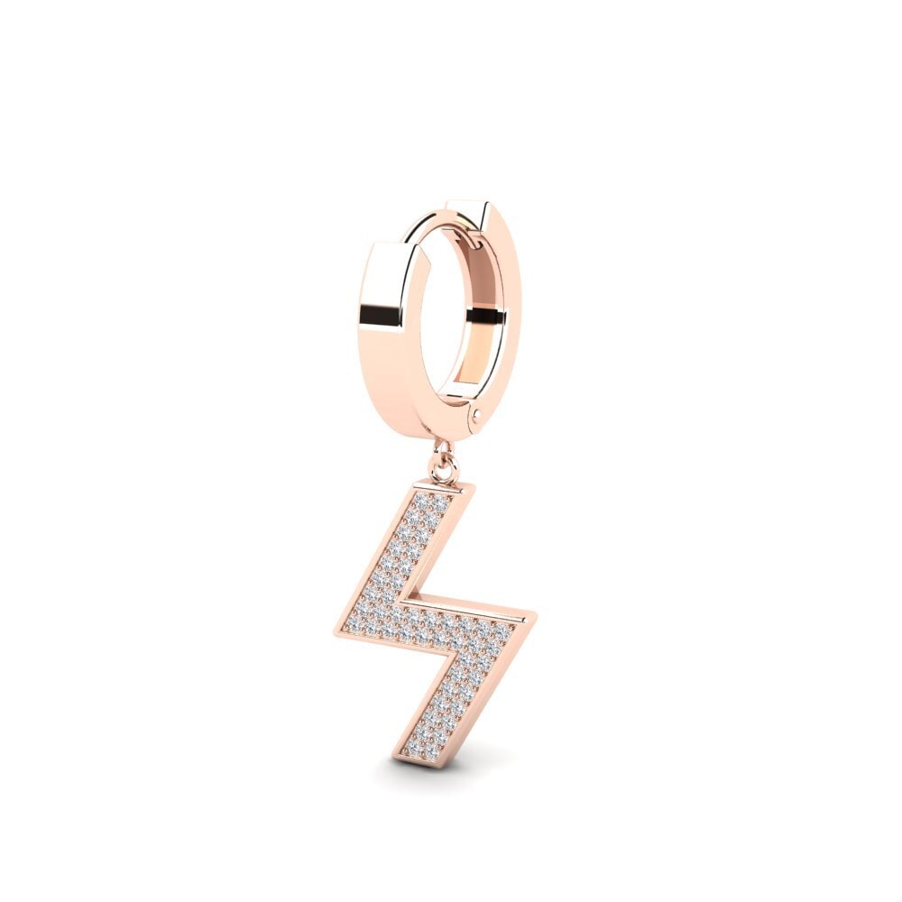 18ct Rose Gold Diamond Men's Earring Letrassa