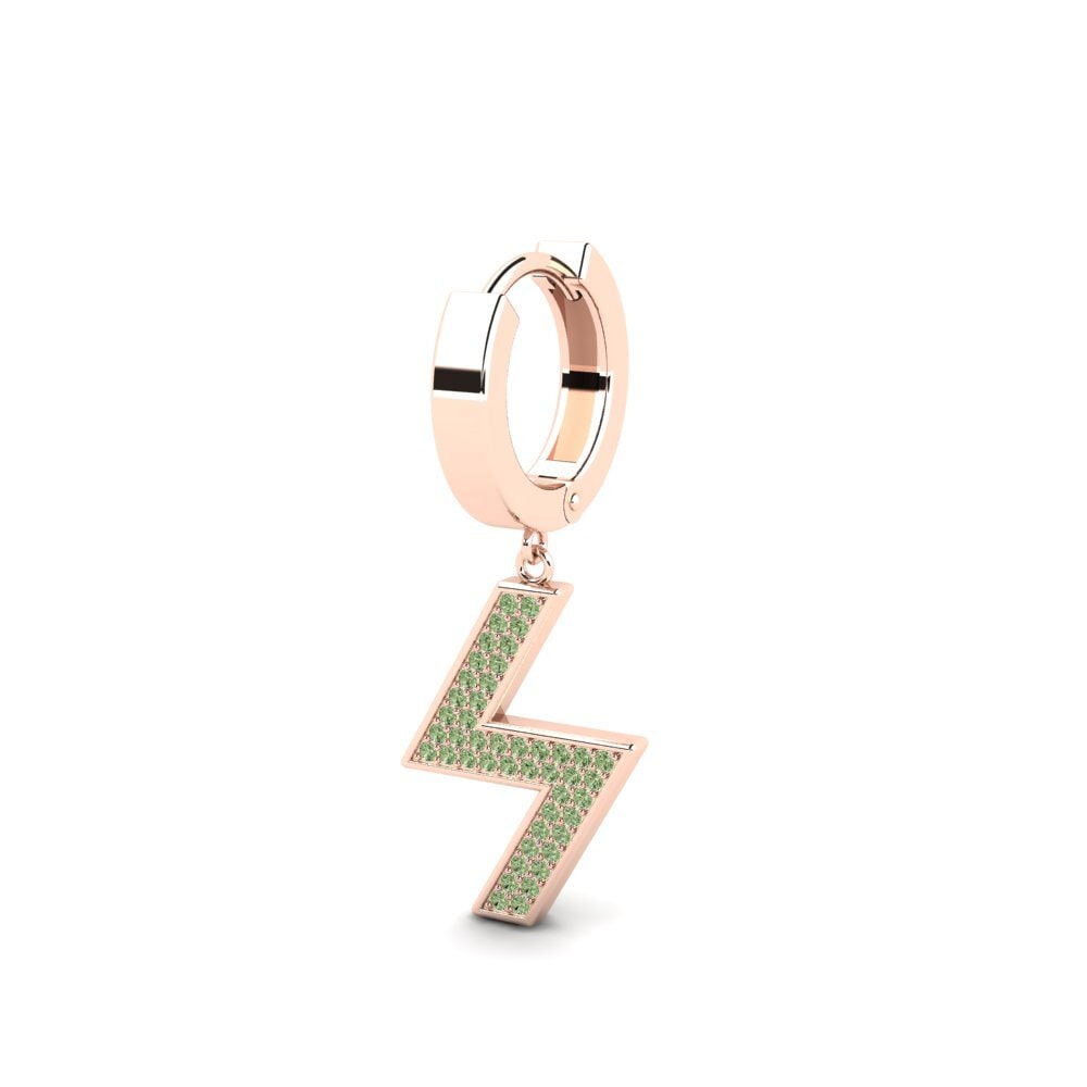 9k Oro Rosa Diamante Verde Pendiente para hombre Letrassa