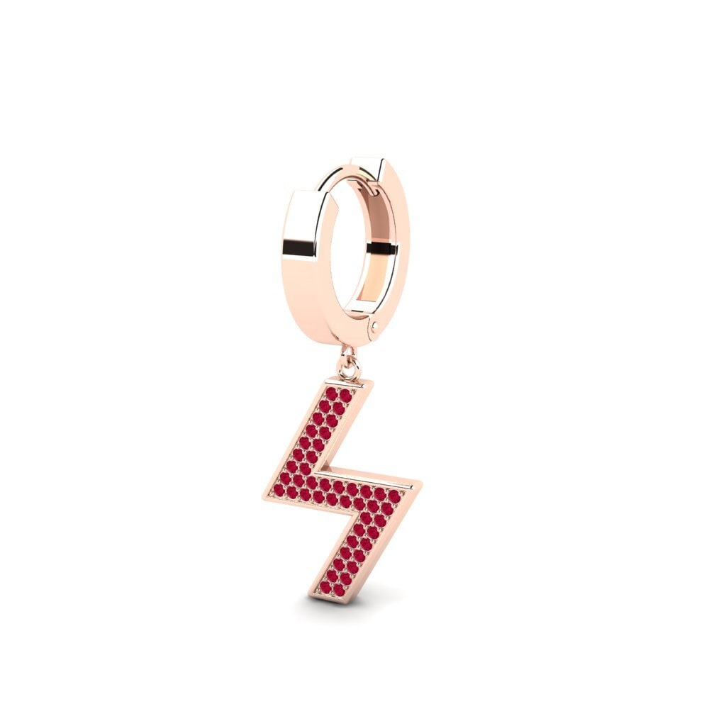 18k Oro Rosa Rubí Pendiente para hombre Letrassa