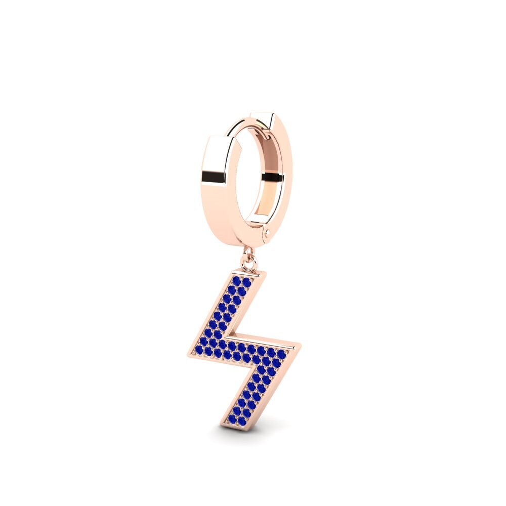 9ct Rose Gold Sapphire Men's Earring Letrassa