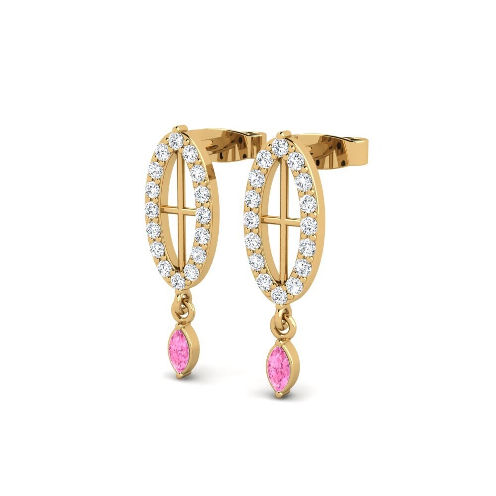 Marquise Pink Sapphire Women's Earring Lettre