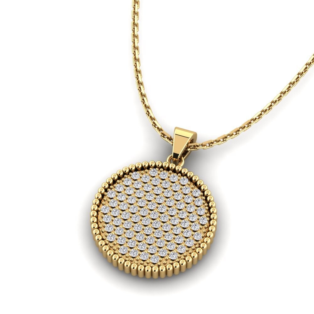 Compre Colgante de Mujer Levario en corte Redondo 0.68 Quilates 9k Oro ...