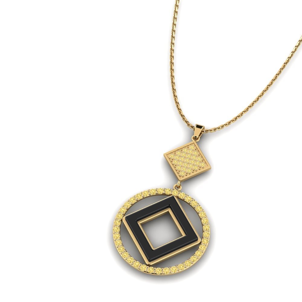Diamante Amarillo Colgante de Mujer Leveque