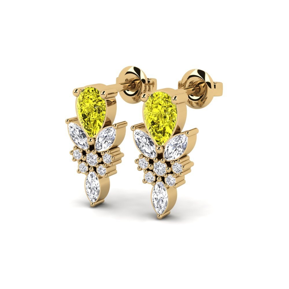 14k Yellow Gold Yellow Diamond Women's Earring Levitha