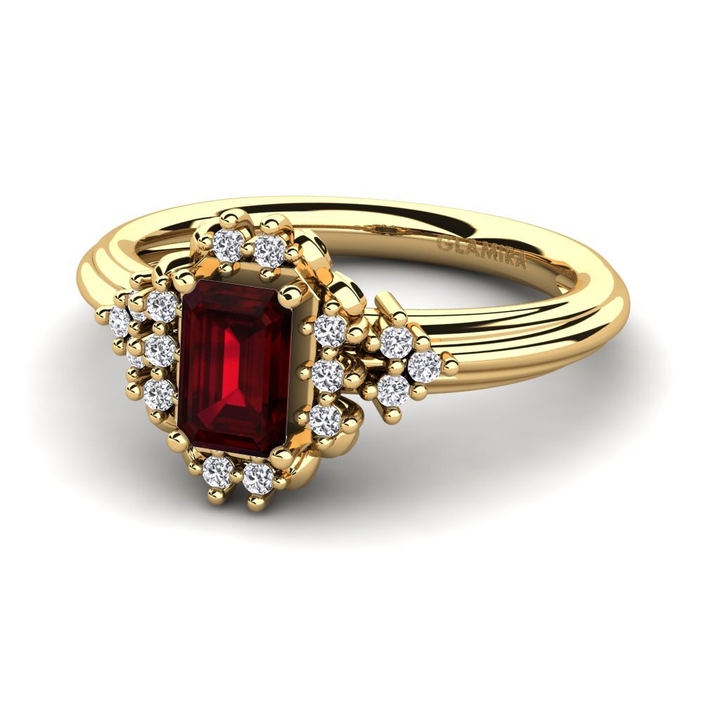 Garnet Engagement Ring Obtuse