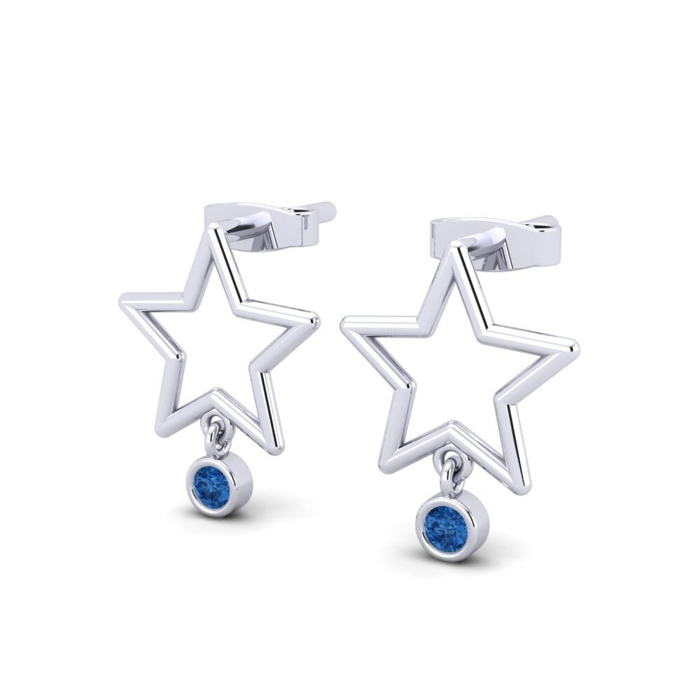 Donker Blauwe Zirkoon Dames Oorbellen Liana